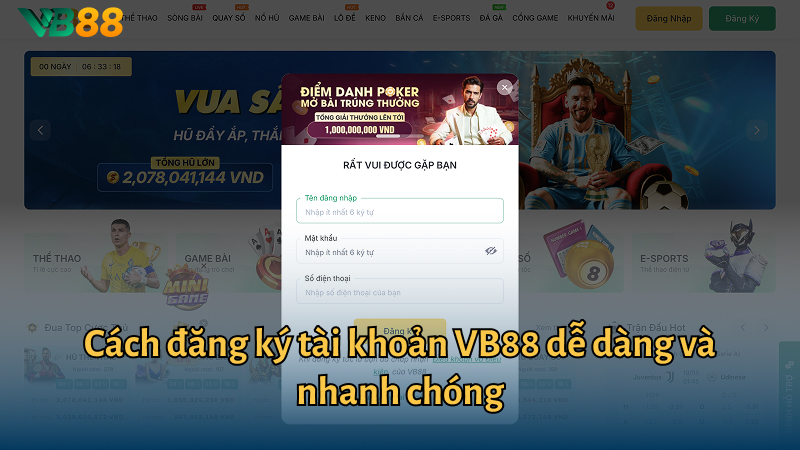Cách đăng ký tài khoản VB88 dễ dàng và nhanh chóng