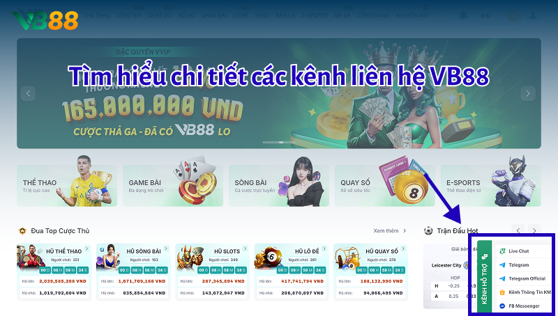 Tìm hiểu chi tiết các kênh liên hệ VB88